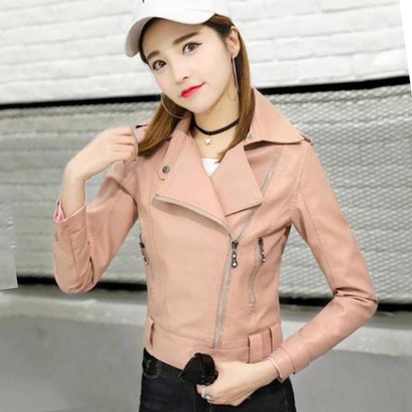 women's leather & faux 2021 korean style women autumn jacket slim asymmetric zipper female sweet ouwear coat, Black
women's leather & faux 2021 korean style women autumn jacket slim asymmetric zipper female sweet ouwear coat, Black