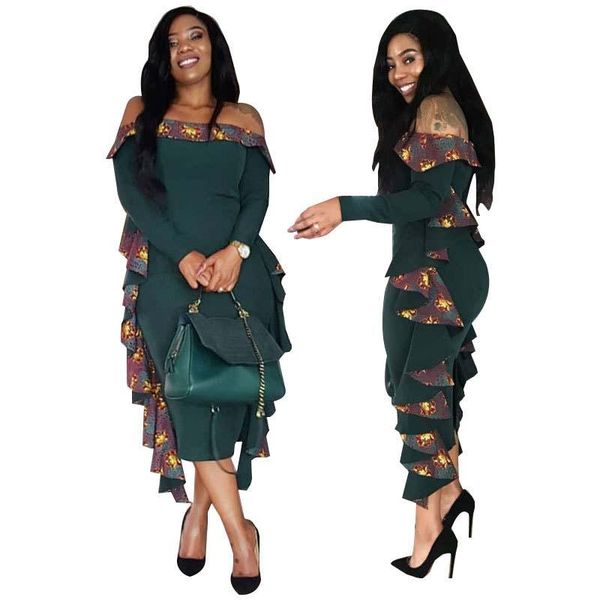 ethnic clothing 2021 african women's dress fashion one shoulder long sleeves with fluttering side comfortable, Red
ethnic clothing 2021 african women's dress fashion one shoulder long sleeves with fluttering side comfortable, Red