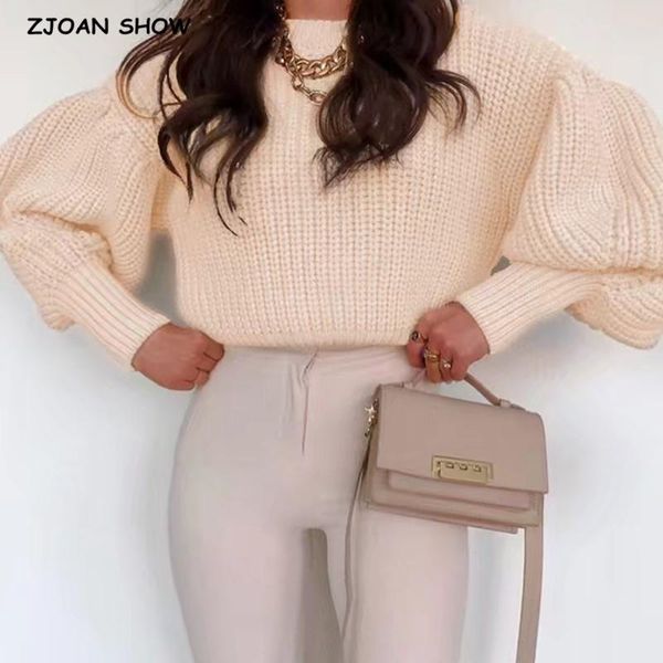 women's sweaters 2021 autumn winter women round collar rib knitting sweater french vintage base pullover knitwear long lantern sleeve j, White;black
women's sweaters 2021 autumn winter women round collar rib knitting sweater french vintage base pullover knitwear long lantern sleeve j, White;black