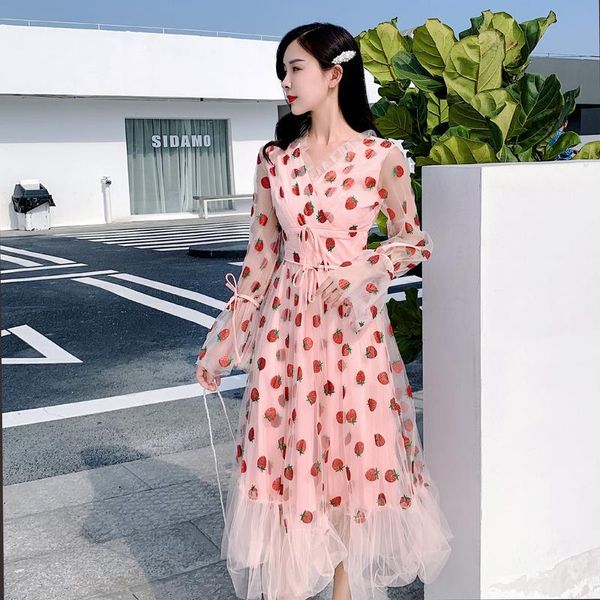 casual dresses temperament ladies 2021 spring sweet cute strawberry floral mesh dress, Black;gray
casual dresses temperament ladies 2021 spring sweet cute strawberry floral mesh dress, Black;gray