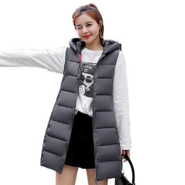 women's vests 2021 winter vest women hooded warm jacket long parka colete feminino sleeveless outwear cotton waistcoat, Black;white
women's vests 2021 winter vest women hooded warm jacket long parka colete feminino sleeveless outwear cotton waistcoat, Black;white