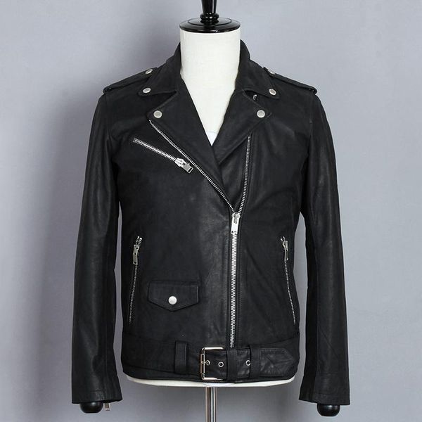 men's leather & faux 2021 fashion vintage genuine men lapel short slim fit motorcycle jacket scrub cowhide locomotive coat, Black
men's leather & faux 2021 fashion vintage genuine men lapel short slim fit motorcycle jacket scrub cowhide locomotive coat, Black