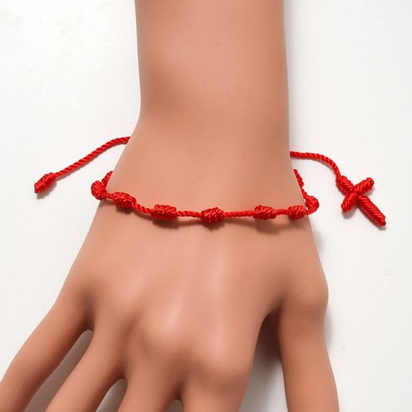 link, chain 2pcs handmade cross 7 knots red string bracelet good luck amulet for success and prosperity friendship bracelets kit, Black
link, chain 2pcs handmade cross 7 knots red string bracelet good luck amulet for success and prosperity friendship bracelets kit, Black