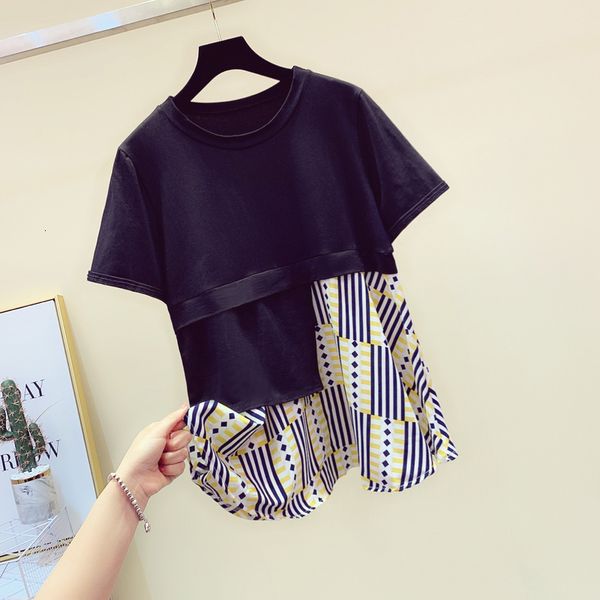 tee stitching t-shirt short-sleeves cotton printed tshirt patchwork navy blue graphic tees women, White
tee stitching t-shirt short-sleeves cotton printed tshirt patchwork navy blue graphic tees women, White