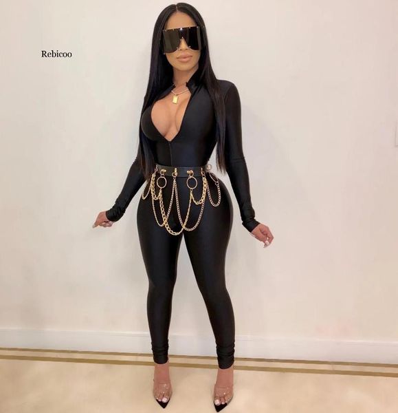 women's jumpsuits & rompers black zipper v neck jumpsuit women long sleeve legging bodycon night club body slim overalls, Black;white
women's jumpsuits & rompers black zipper v neck jumpsuit women long sleeve legging bodycon night club body slim overalls, Black;white