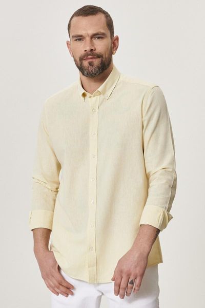 men's shirt yellow tailored slim fit button collar linen dress shirts, White;black
men's shirt yellow tailored slim fit button collar linen dress shirts, White;black