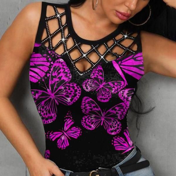 women's t-shirt 2021 summer mesh collar diamond butterfly flower printed camisole fashion slim sleeveless tshirt vintage tank, White
women's t-shirt 2021 summer mesh collar diamond butterfly flower printed camisole fashion slim sleeveless tshirt vintage tank, White