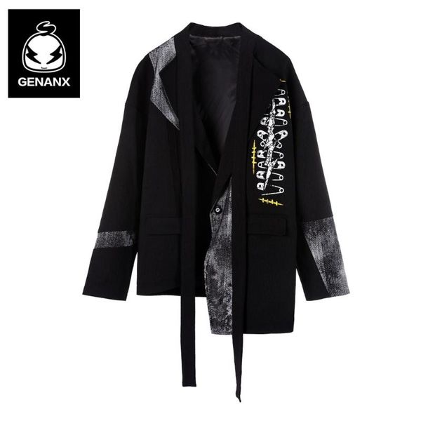 men's suits & blazers genanx brand hip hop casual men blazer loose 2021 autumn irregular hem streamers tide mens plus size, White;black
men's suits & blazers genanx brand hip hop casual men blazer loose 2021 autumn irregular hem streamers tide mens plus size, White;black