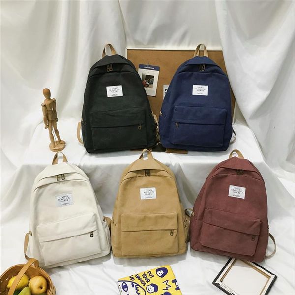 student school bags shoulder handbags big size men women solid color canvas zipper external frame backpack
student school bags shoulder handbags big size men women solid color canvas zipper external frame backpack