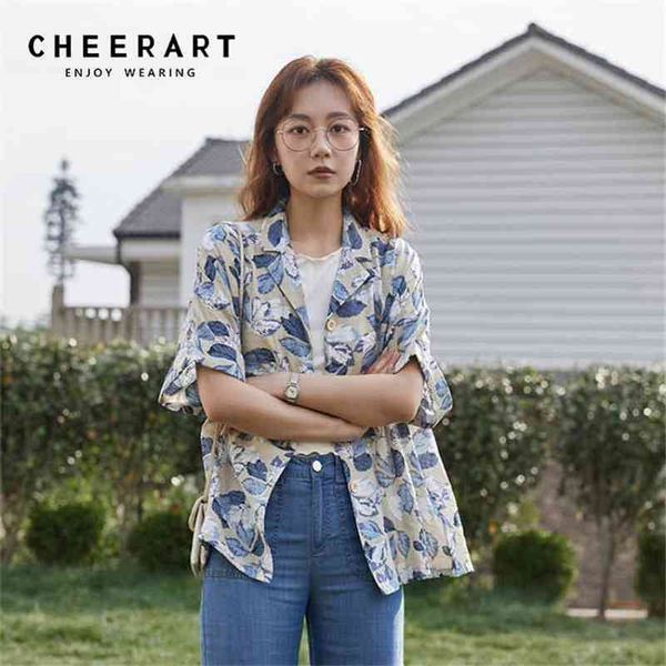 summer korean blouse women short sleeve floral lapel collar shirt casual fashion clothing 210427, White
summer korean blouse women short sleeve floral lapel collar shirt casual fashion clothing 210427, White