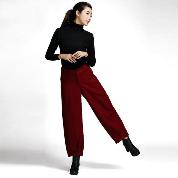 women's pants & capris 2021 autumn and winter thick warm woolen retro high waist loose lantern casual, Black;white
women's pants & capris 2021 autumn and winter thick warm woolen retro high waist loose lantern casual, Black;white