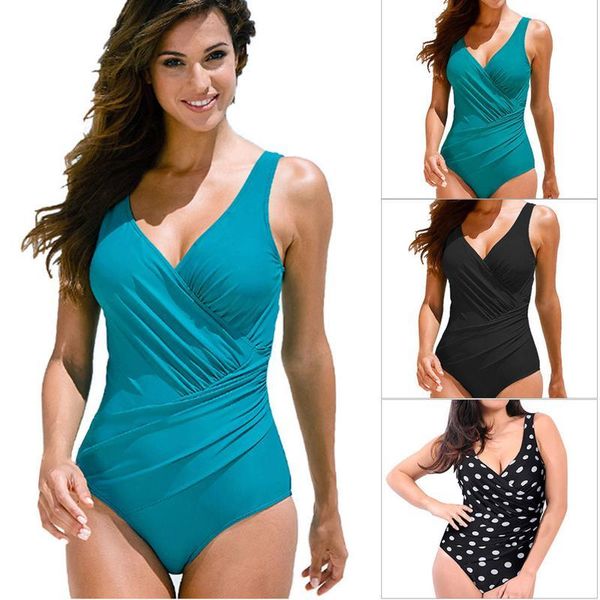 women's swimwear black bikini large size solid color women one piece surplice swimsuit plus retro wholesale arrival, White;black
women's swimwear black bikini large size solid color women one piece surplice swimsuit plus retro wholesale arrival, White;black