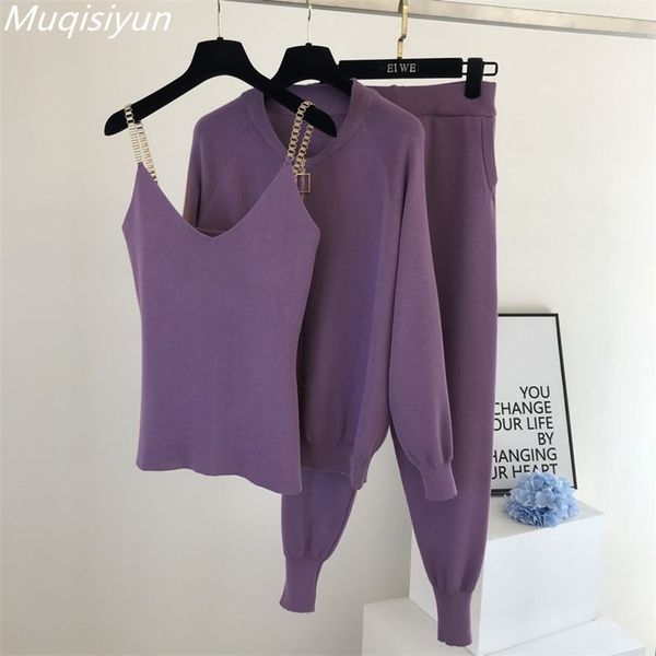 women 3 pcs sets zipper knitted cardigans sweaters + pants+ vest suit woman fashion jumpers trousers costumes outfit 210519, White
women 3 pcs sets zipper knitted cardigans sweaters + pants+ vest suit woman fashion jumpers trousers costumes outfit 210519, White