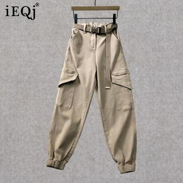 women's pants & capris ieqj high elastic waist trousers khaki loose fit harem casual with belt women fashion tide spring autumn 2021 wr, Black;white
women's pants & capris ieqj high elastic waist trousers khaki loose fit harem casual with belt women fashion tide spring autumn 2021 wr, Black;white