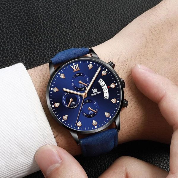 wristwatches men watches crystal business leather strap calendar watch mens military sport quartz for relogio masculino, Slivery;brown
wristwatches men watches crystal business leather strap calendar watch mens military sport quartz for relogio masculino, Slivery;brown