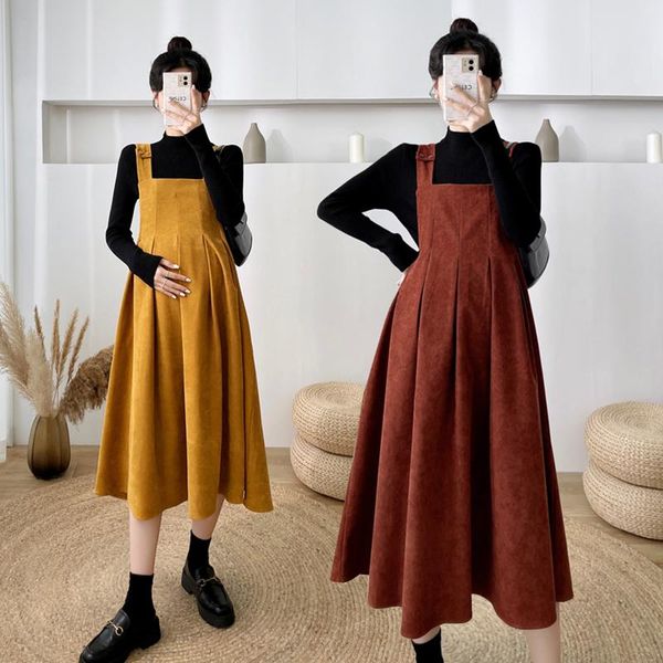 maternity dresses 5025# autumn winter thick warm corduroy long dress elegant a line slim clothes for pregnant women chic ins pregnancy, White
maternity dresses 5025# autumn winter thick warm corduroy long dress elegant a line slim clothes for pregnant women chic ins pregnancy, White