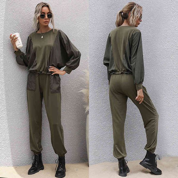 tracksuits sport suit 2021 autumn splicing bat long sleeve solid color t shirt set women's two piece, Gray
tracksuits sport suit 2021 autumn splicing bat long sleeve solid color t shirt set women's two piece, Gray