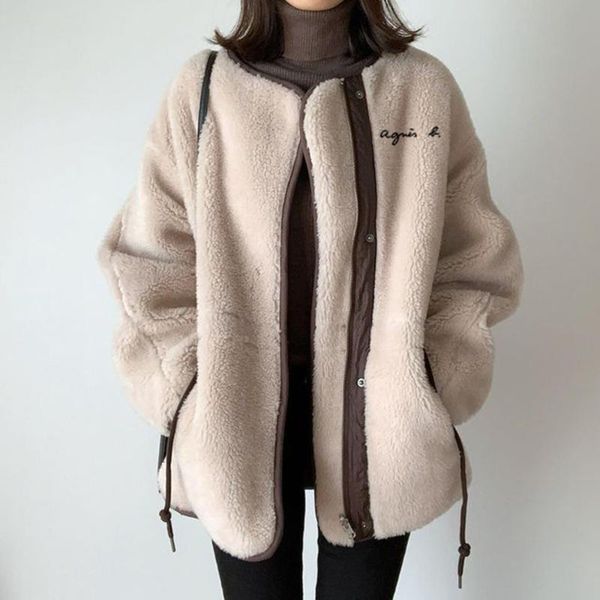 women's wool & blends small fragrance jacket thick and thin long-sleeved winter lazy wind loose-type simple woolen japan south korea, Black
women's wool & blends small fragrance jacket thick and thin long-sleeved winter lazy wind loose-type simple woolen japan south korea, Black