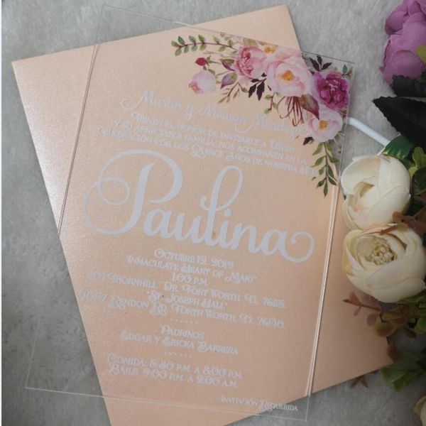 greeting cards 10pcs custom colorful printing acrylic card wedding invitation with flower
greeting cards 10pcs custom colorful printing acrylic card wedding invitation with flower