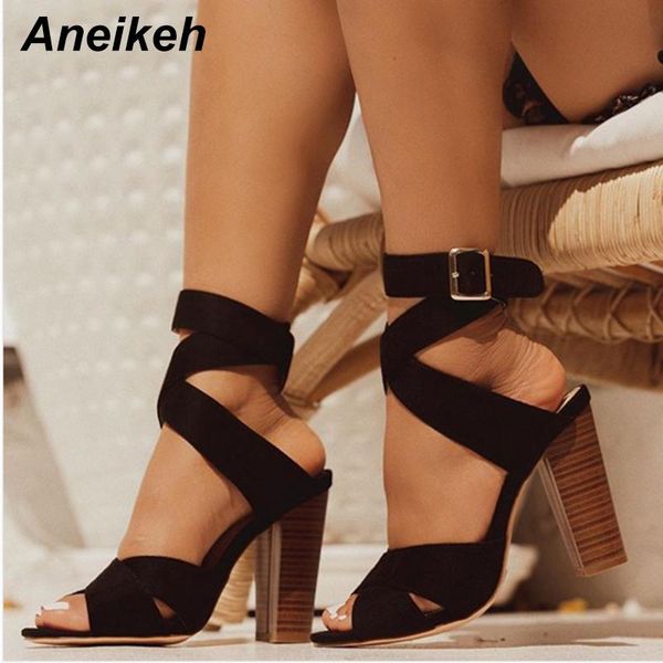 aneikeh shoes woman sandals square heels gladiator buckle high heel dress open toe pumps size 35-42, Black
aneikeh shoes woman sandals square heels gladiator buckle high heel dress open toe pumps size 35-42, Black