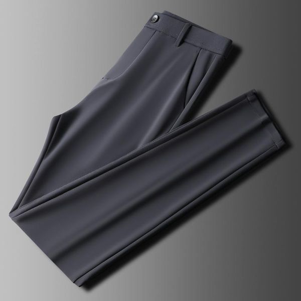 men's pants light luxury smooth straight leg trousers autumn non pressing elastic business commuting casual tr, Black
men's pants light luxury smooth straight leg trousers autumn non pressing elastic business commuting casual tr, Black