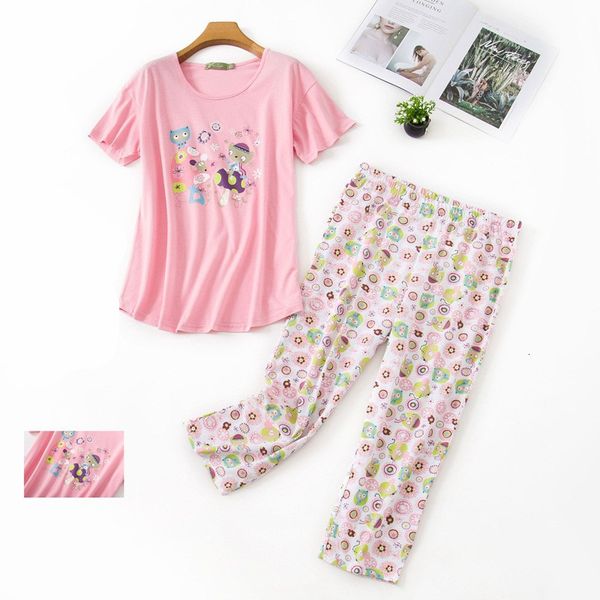 women's sleepwear pajamas pants short sleeve t-shirt 2 piece/set big size mom home women cotton clothing e07t, Black;red
women's sleepwear pajamas pants short sleeve t-shirt 2 piece/set big size mom home women cotton clothing e07t, Black;red