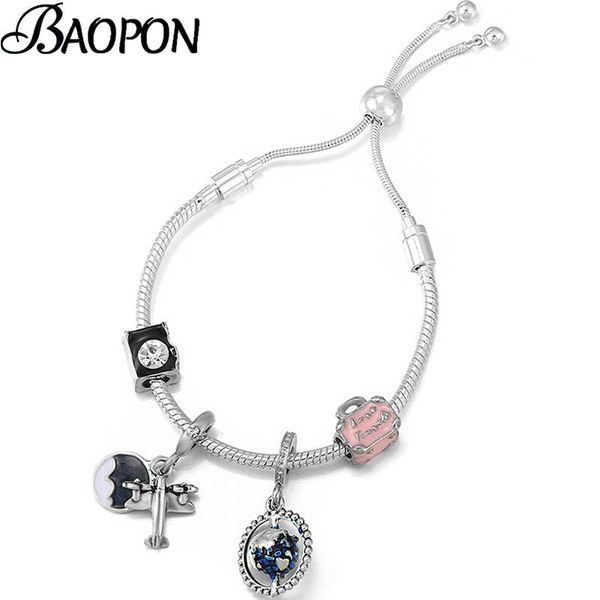 charm bracelets 2021 travel series with silver color adjustable chain airplane pendant bracelet for women men jewelry gift, Golden;silver
charm bracelets 2021 travel series with silver color adjustable chain airplane pendant bracelet for women men jewelry gift, Golden;silver