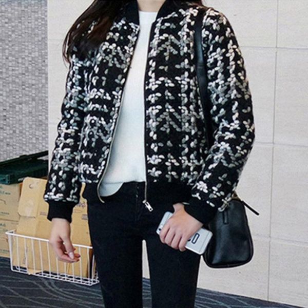 women's jackets korean style winter women fashion floral long sleeve jacket cardigan zipper loose patchwork stand collar ol female, Black;brown
women's jackets korean style winter women fashion floral long sleeve jacket cardigan zipper loose patchwork stand collar ol female, Black;brown