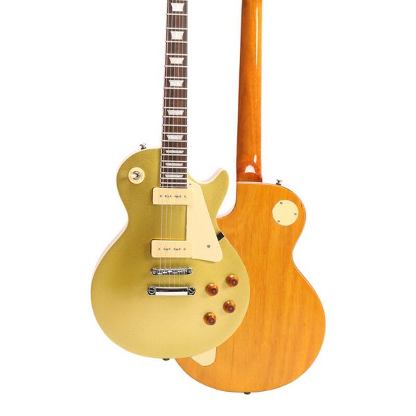 new 6 strings electric guitar gold p90 pickups yellow backside mahogany body and neck rosewood fingerboard
new 6 strings electric guitar gold p90 pickups yellow backside mahogany body and neck rosewood fingerboard
