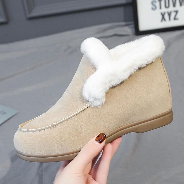 boots women's ankle cow-suede-leather boot natural-fur warm winter shoes fashion slip-on snow for women zapatillas mujer, Black
boots women's ankle cow-suede-leather boot natural-fur warm winter shoes fashion slip-on snow for women zapatillas mujer, Black