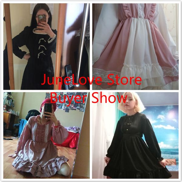 2021alice in wondeland cute women lolita op dress flouncing lace trim japanese harajuku long sleeves doll teen dress fairy vestidos, Black;gray
2021alice in wondeland cute women lolita op dress flouncing lace trim japanese harajuku long sleeves doll teen dress fairy vestidos, Black;gray