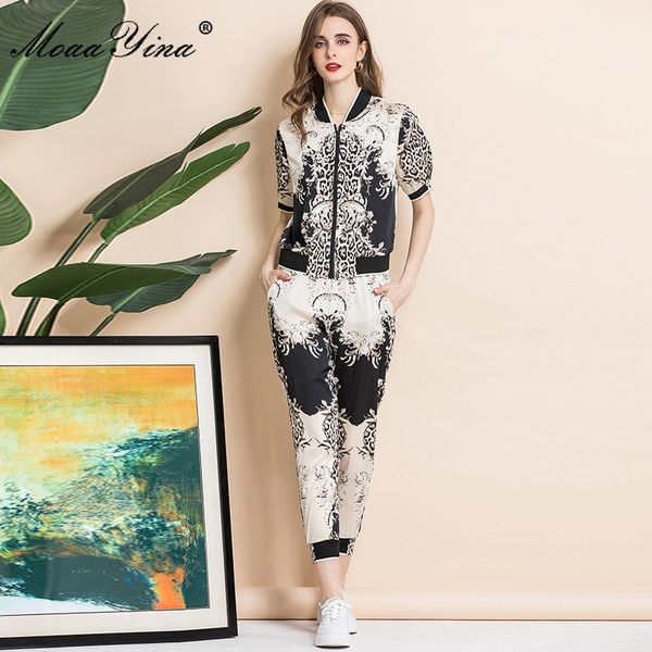 fashion designer summer slim two pieces long pants set women's leopard jacket and suit 210524, White
fashion designer summer slim two pieces long pants set women's leopard jacket and suit 210524, White