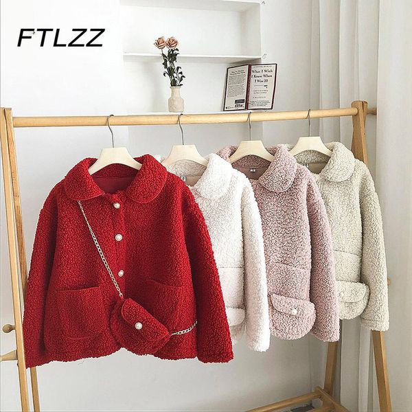 women's jackets auutmn winter korean fur jacket women vintage pearl buckle lapel loose thick lamb wool short coat woman casual fall out, Black;brown
women's jackets auutmn winter korean fur jacket women vintage pearl buckle lapel loose thick lamb wool short coat woman casual fall out, Black;brown