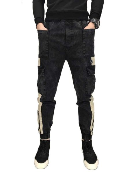 jeans trendy baggy elastic harem jeans fashion joggers men casual denim patchwork cargo pants stretched trousers man clothing, Blue
jeans trendy baggy elastic harem jeans fashion joggers men casual denim patchwork cargo pants stretched trousers man clothing, Blue
