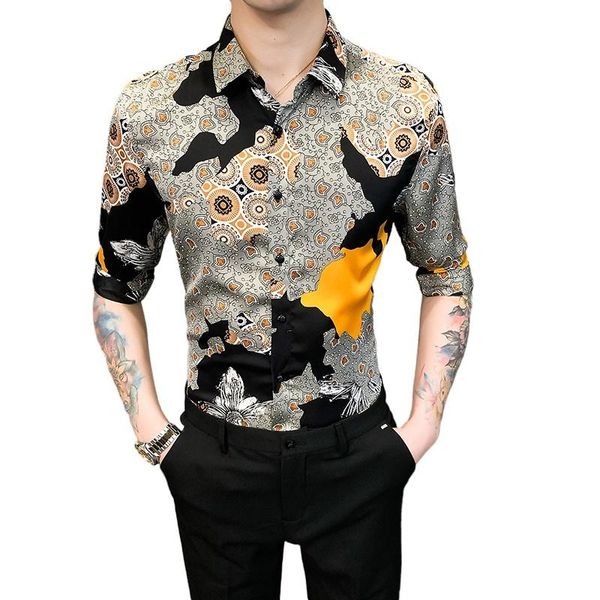 men's casual shirts shirt spring 2021 high-quality printing five-point sleeve lapel slim fashion clothing wrinkle-free, White;black
men's casual shirts shirt spring 2021 high-quality printing five-point sleeve lapel slim fashion clothing wrinkle-free, White;black