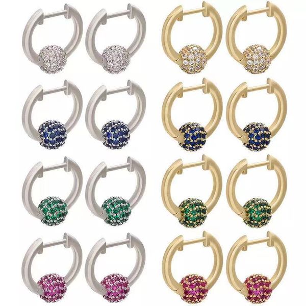 hoop & huggie one pair 17x19mm cz crystal small earrings with balls for women girls brass earring jewelry mode, Golden;silver
hoop & huggie one pair 17x19mm cz crystal small earrings with balls for women girls brass earring jewelry mode, Golden;silver