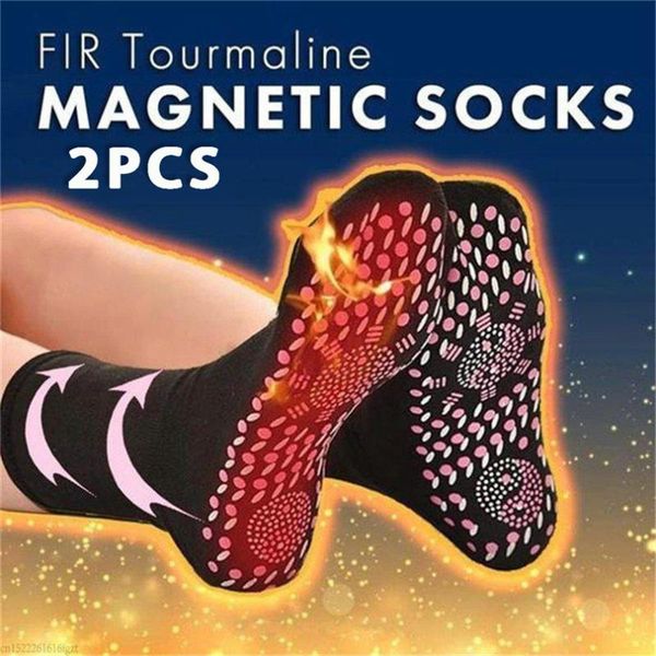 sports socks 2 pairs fashion men tourmaline magnetic self heating therapy winter warm &4o10, Black 
sports socks 2 pairs fashion men tourmaline magnetic self heating therapy winter warm &4o10, Black