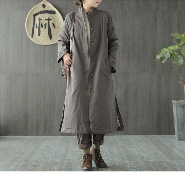 women's trench coats winter coat fashion retro women loose padded overcoat stand button pocket casual female 2021 mori girl, Tan;black
women's trench coats winter coat fashion retro women loose padded overcoat stand button pocket casual female 2021 mori girl, Tan;black