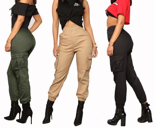 women's pants & capris female casual cargo solid ankle -length trousers with pockest elastic high waistband multi-pocket overalls, Black;white
women's pants & capris female casual cargo solid ankle -length trousers with pockest elastic high waistband multi-pocket overalls, Black;white