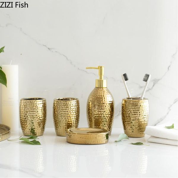 bath accessory set bathroom golden relief ceramic shower gel bottle hand washing fluid soap dishes mouthwash cup toothpaste holder
bath accessory set bathroom golden relief ceramic shower gel bottle hand washing fluid soap dishes mouthwash cup toothpaste holder
