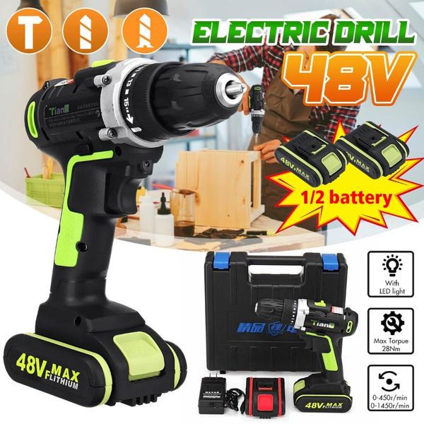 professiona electric drills 48v 15+3 torque cordless drill screwdriver with 2pc lithium-ion battery wireless hammer power tool
professiona electric drills 48v 15+3 torque cordless drill screwdriver with 2pc lithium-ion battery wireless hammer power tool