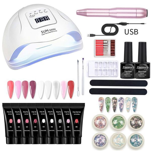 poly nail gel set with dryer lamp drill machine polish manicure kit building jelly for art kits1
poly nail gel set with dryer lamp drill machine polish manicure kit building jelly for art kits1