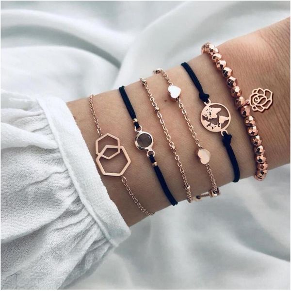 charm bracelets turbosun 2021 bohemian bracelet map rose hexagon geometric pattern 6 piece set women fashion bangle jewelry, Golden;silver
charm bracelets turbosun 2021 bohemian bracelet map rose hexagon geometric pattern 6 piece set women fashion bangle jewelry, Golden;silver