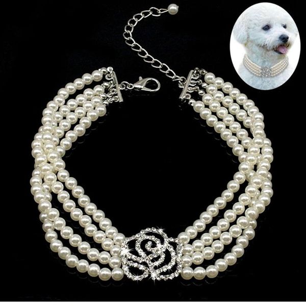 row pearls pet dog necklace collar with bling flower charm for puppy chihuahua collars & leashes
row pearls pet dog necklace collar with bling flower charm for puppy chihuahua collars & leashes