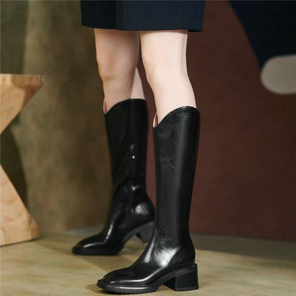 boots us4-9 women genuine leather cuban high heels thigh motorcycle female winter warm square toe pumps shoes casual, Black
boots us4-9 women genuine leather cuban high heels thigh motorcycle female winter warm square toe pumps shoes casual, Black