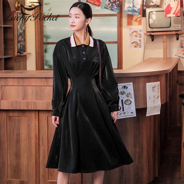 casual dresses women autumn winter slim black solid color shirt dress female fashion plus size vestidos ladies brand zm813, Black;gray
casual dresses women autumn winter slim black solid color shirt dress female fashion plus size vestidos ladies brand zm813, Black;gray