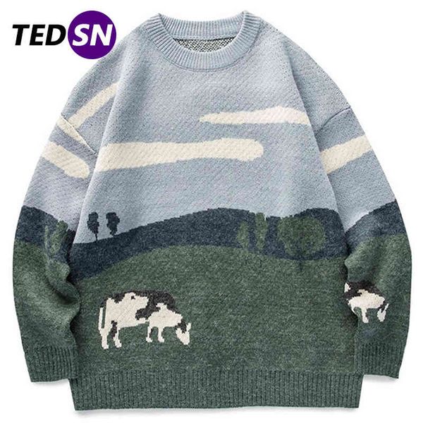 TEDSN 2021 Men Cow Vintage Winter Pullover O-Neck Korean Knitted Sweater Women Casual Harajuku Knit Streetwear Oversize, Black
TEDSN 2021 Men Cow Vintage Winter Pullover O-Neck Korean Knitted Sweater Women Casual Harajuku Knit Streetwear Oversize, Black