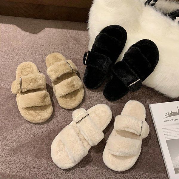 warm winter slippers buckle strap slip on flats female fur slides casual shoes women woman plus size, Black
warm winter slippers buckle strap slip on flats female fur slides casual shoes women woman plus size, Black