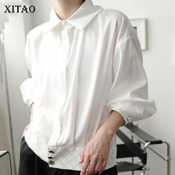women's blouses & shirts xitao patchwork print pattern shirt women 2021 autumn casual fashion style temperament all match full sleeve b, White
women's blouses & shirts xitao patchwork print pattern shirt women 2021 autumn casual fashion style temperament all match full sleeve b, White