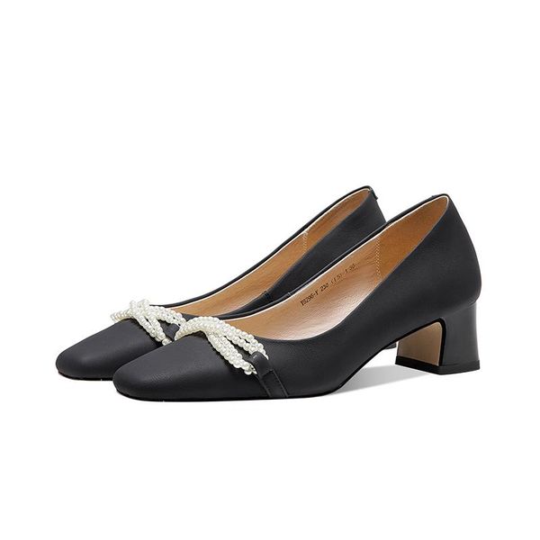 dress shoes salu arrival women pumps party wedding spring summer square med heels suede leather woman, Black 
dress shoes salu arrival women pumps party wedding spring summer square med heels suede leather woman, Black